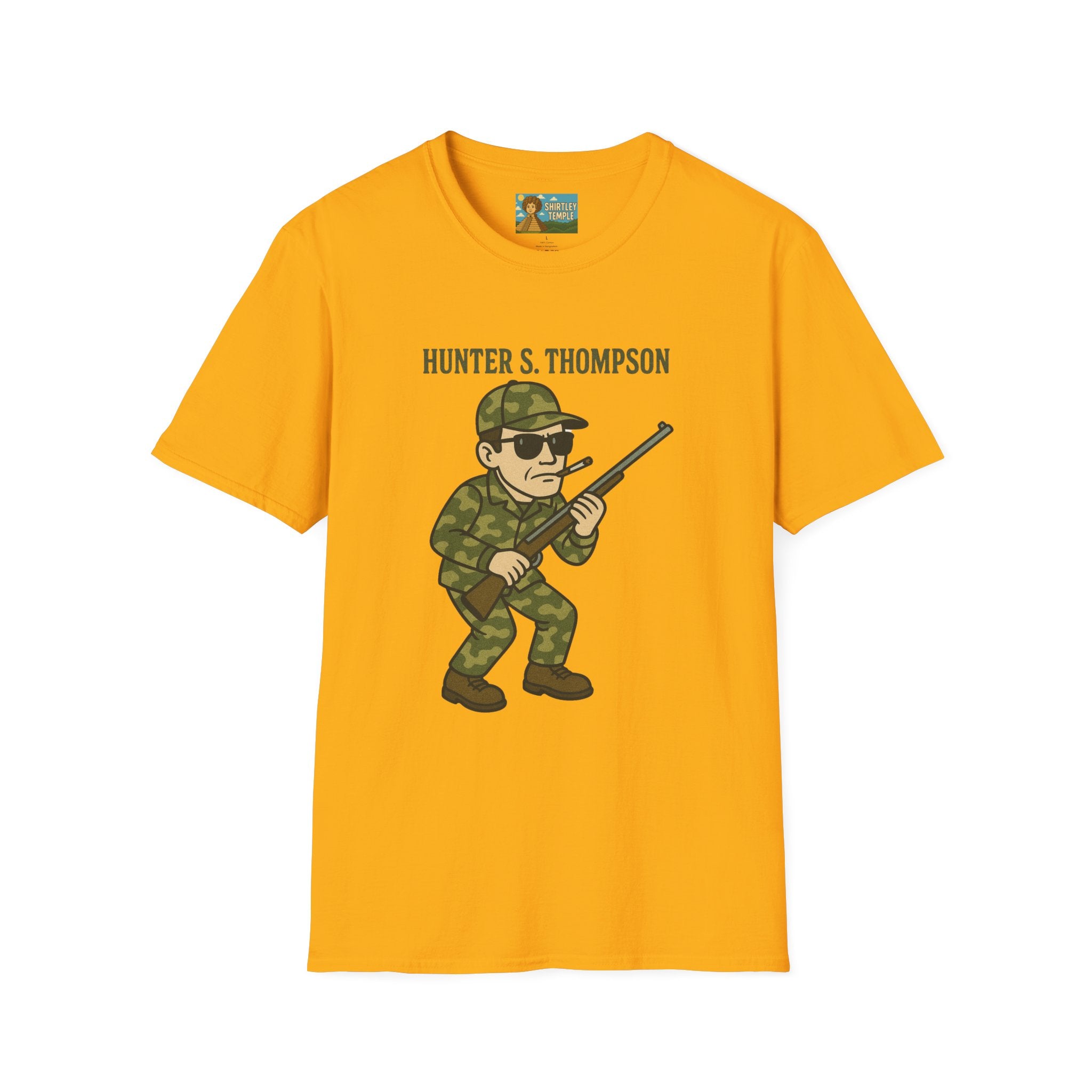 Hunter S Thompson Funny Shirt, Parody Apparel, Comedy Tribute Mashup Pun Unisex Softstyle T-Shirt
