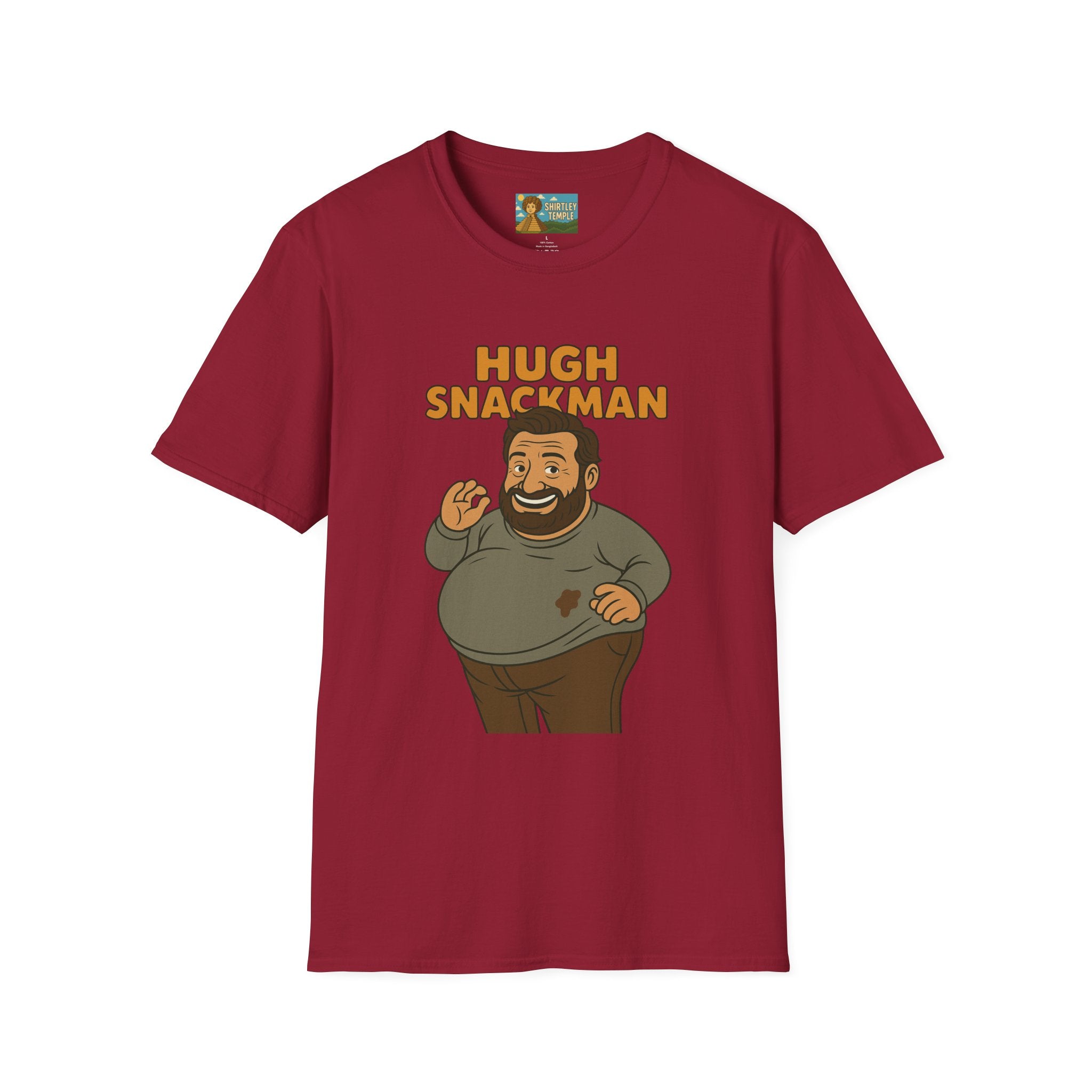 Hugh Snackman Funny Shirt, Hugh Jackman Parody Tee, Comedy Tribute Apparel, Unisex Softstyle T-Shirt
