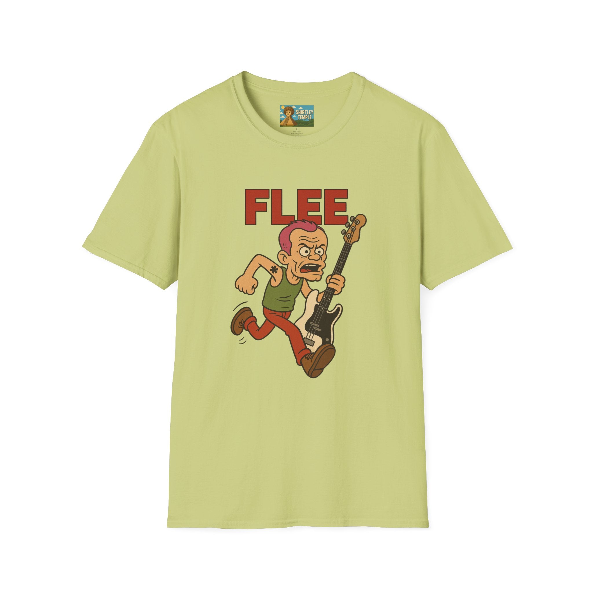 Flee funny shirt pun wordplay Flea red hot chili peppers running away fleeing