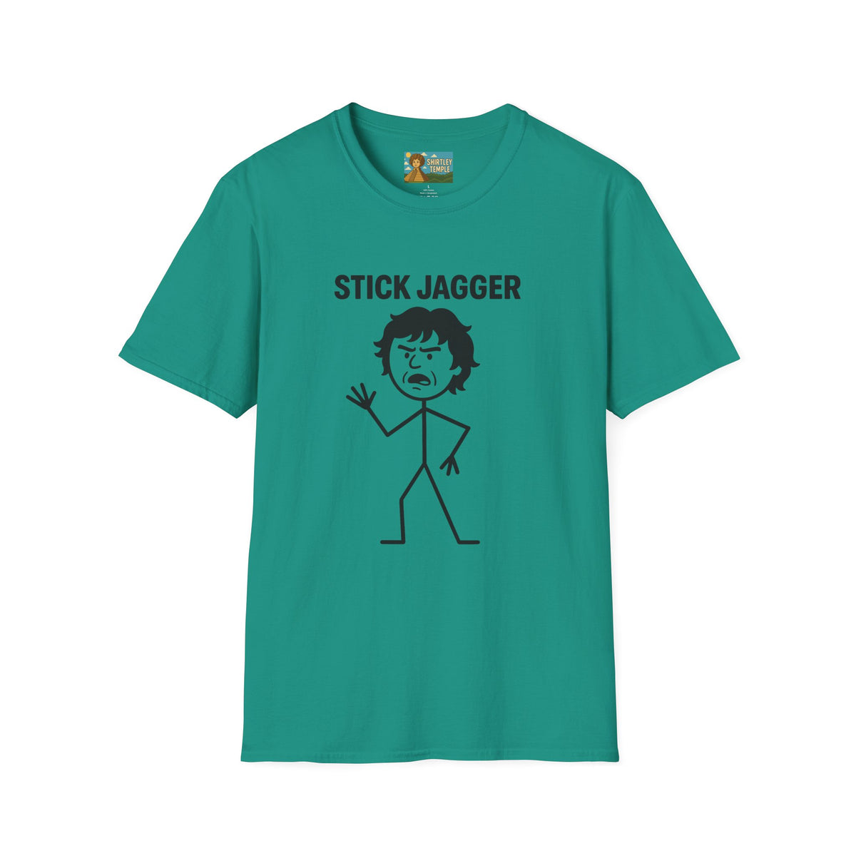 Stick Jagger Funny Shirt, Stick Figure Parody Wordplay T-Shirt, Pun Mashup Tee, Humorous Graphic Top, Sarcastic Slogan Clothing