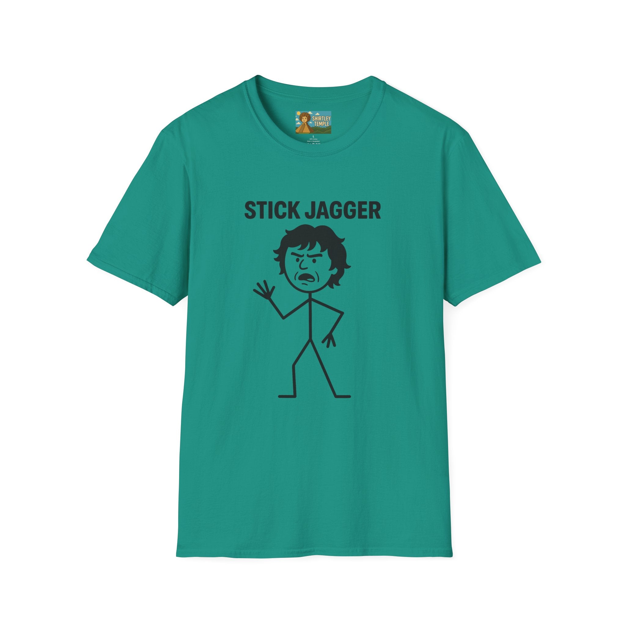 Stick Jagger Funny Shirt, Stick Figure Parody Wordplay T-Shirt, Pun Mashup Tee, Humorous Graphic Top, Sarcastic Slogan Clothing