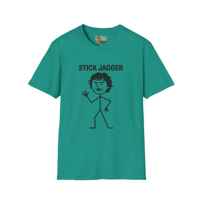 Stick Jagger Funny Shirt, Stick Figure Parody Wordplay T-Shirt, Pun Mashup Tee, Humorous Graphic Top, Sarcastic Slogan Clothing