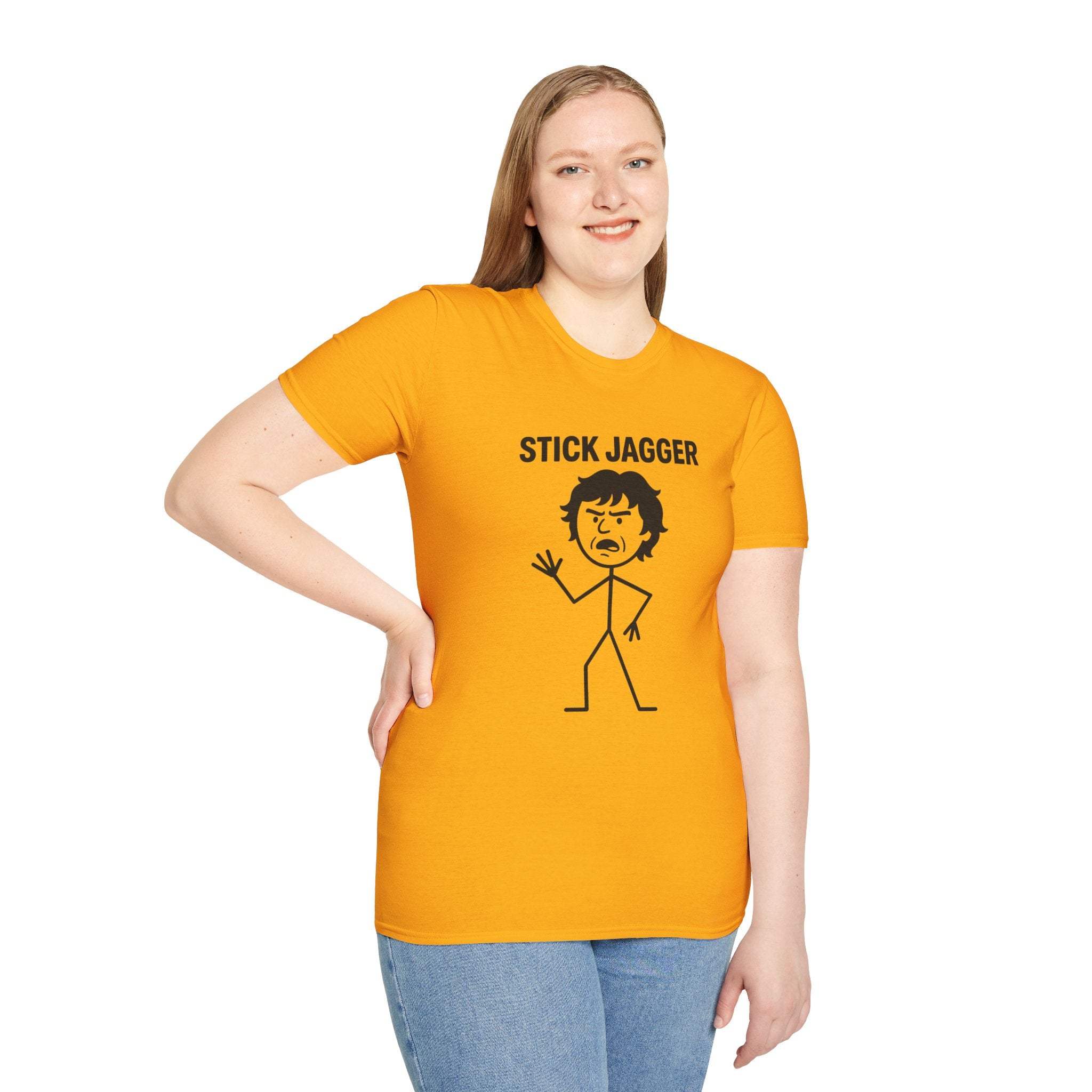 Stick Jagger Funny Shirt, Stick Figure Parody Wordplay T-Shirt, Pun Mashup Tee, Humorous Graphic Top, Sarcastic Slogan Clothing