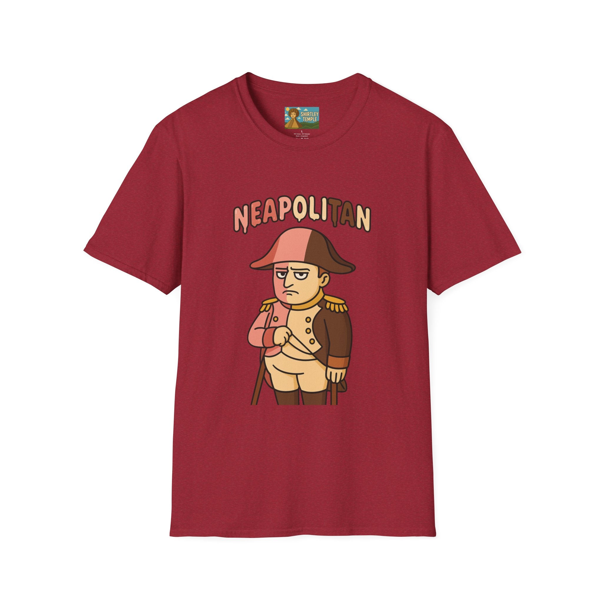 Neapolitan funny mashup shirt, Napoleon Bonaparte Ice Cream Parody Tshirt, Comedy Mashup Tee, Softstyle Unisex Top, Humorous Graphic Tee