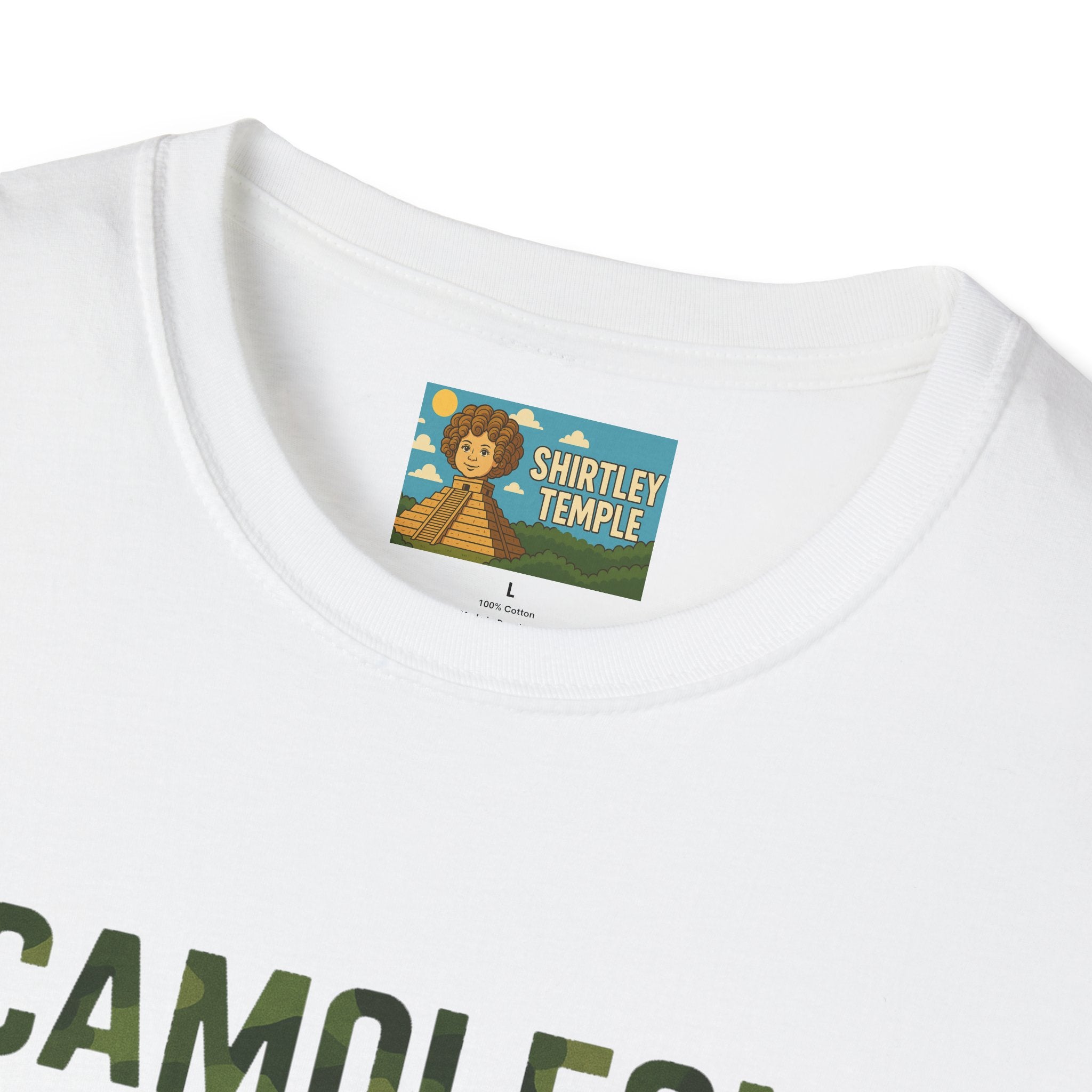 Camoleon Funny Parody T-Shirt, Comedy Mashup Tee, Military Camo Chameleon Shirt, Unisex Softstyle Top