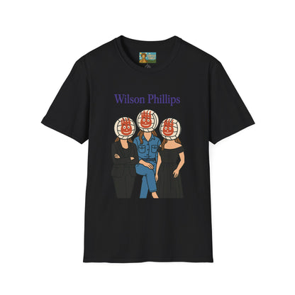 Wilson and Phillips Mashup Softstyle T-Shirt, Funny Wordplay Tribute Singers, Volleyball Theme Gift Tee