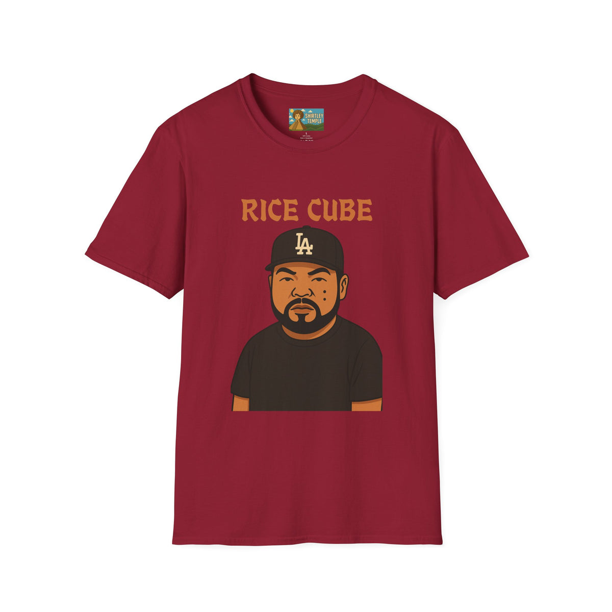 Rice Cube Funny T-Shirt, Ice Cube Asian Parody Shirt, Wordplay Tee, Hip-Hop Music Fan Gift, Unisex Softstyle Top
