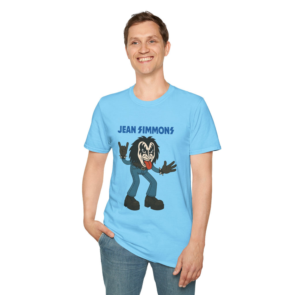 Jean Simmons Funny Shirt Mashup Tribute Parody Pun Rockstar Softstyle T-Shirt, Unisex Tee, Graphic Tee, Music Lover Gift, Jeans Lover Shirt,