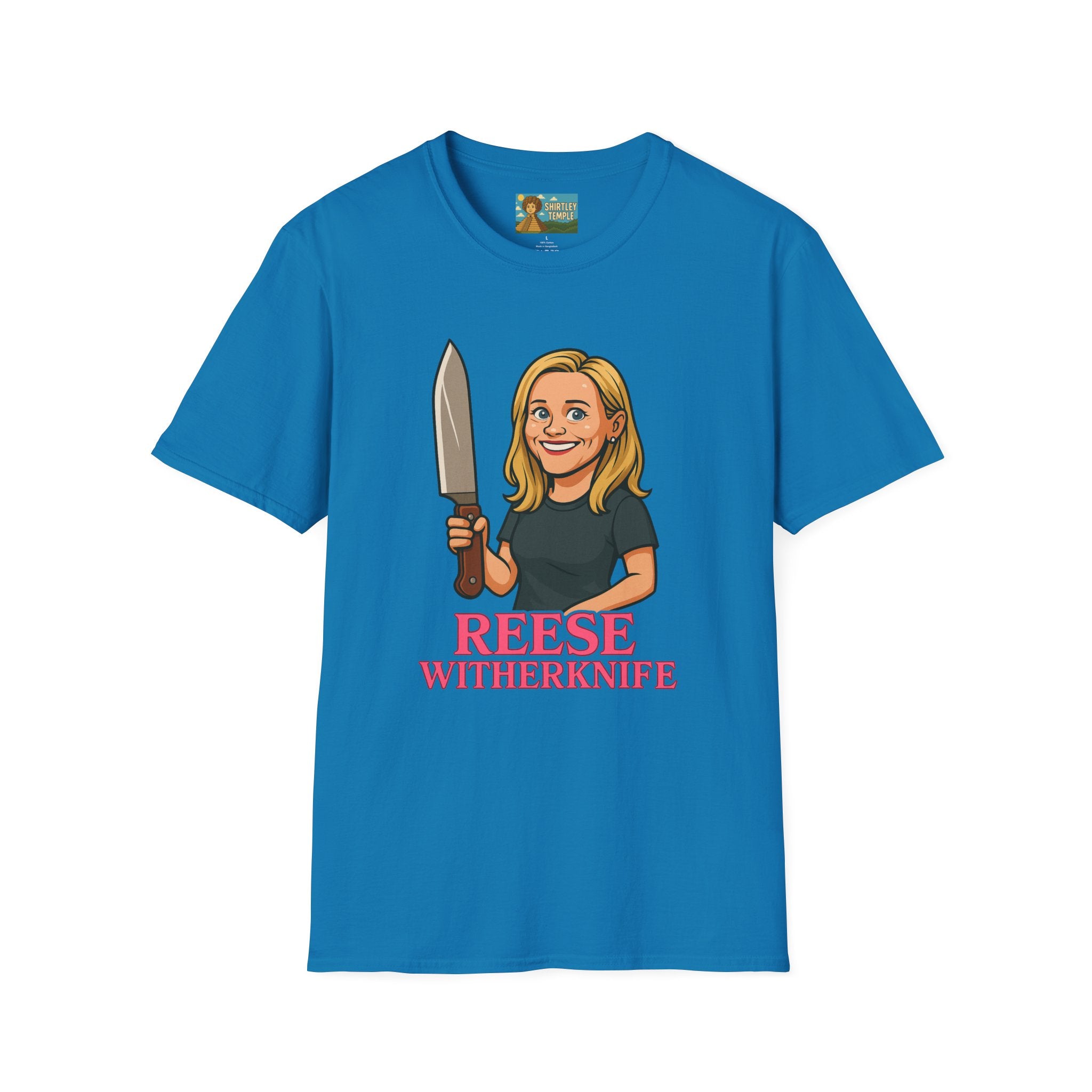 Reese Witherknife Funny Shirt, Comedy Parody Actress Tee, Unisex Softstyle T-Shirt, Wordplay Giant Knife Top, Gift for Movie Lovers, Pop
