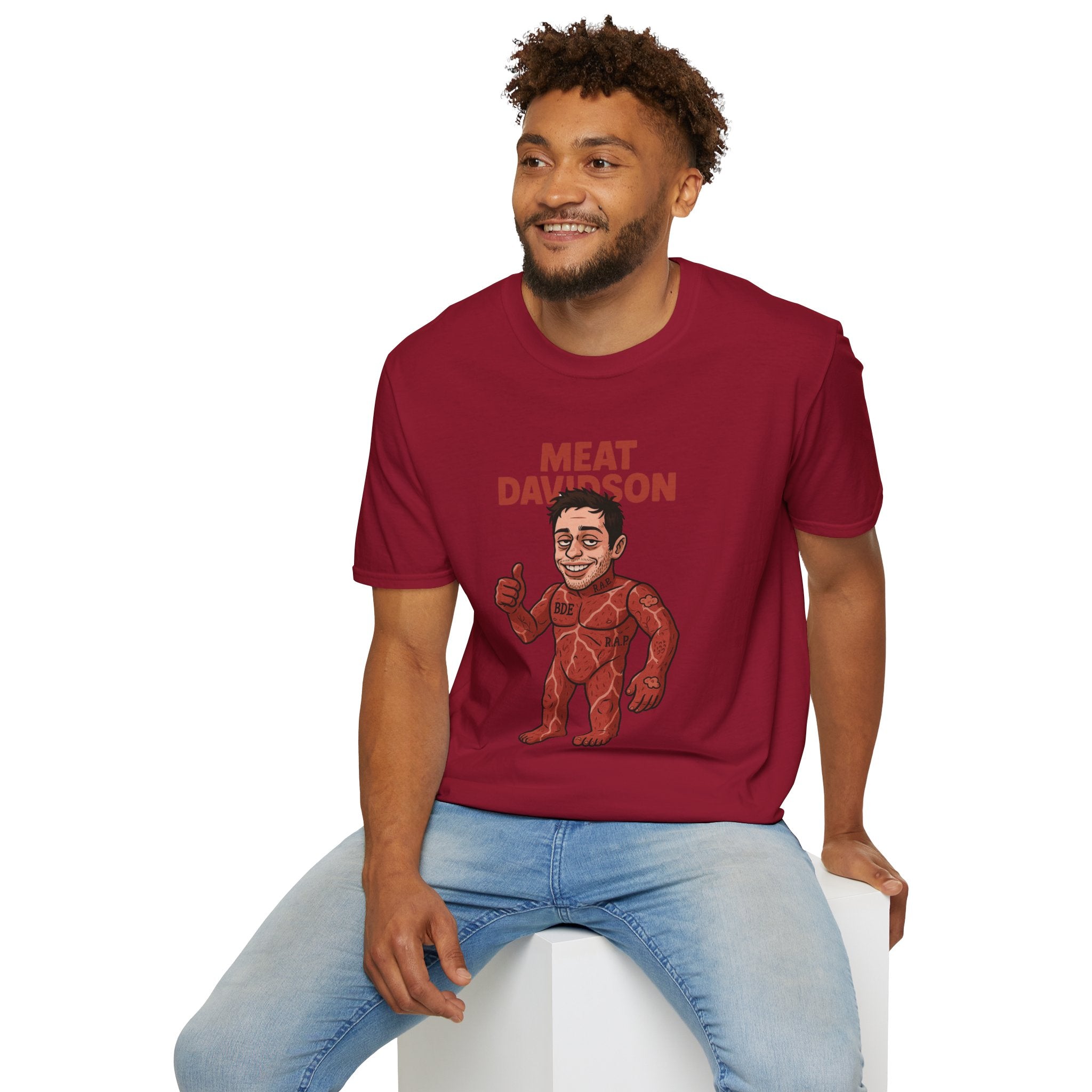 Meat Davidson Funny T-Shirt, Pete Davidson Parody Shirt, Comedian Mashup Tee, Unisex Humor Top, Comedy Fan Gift