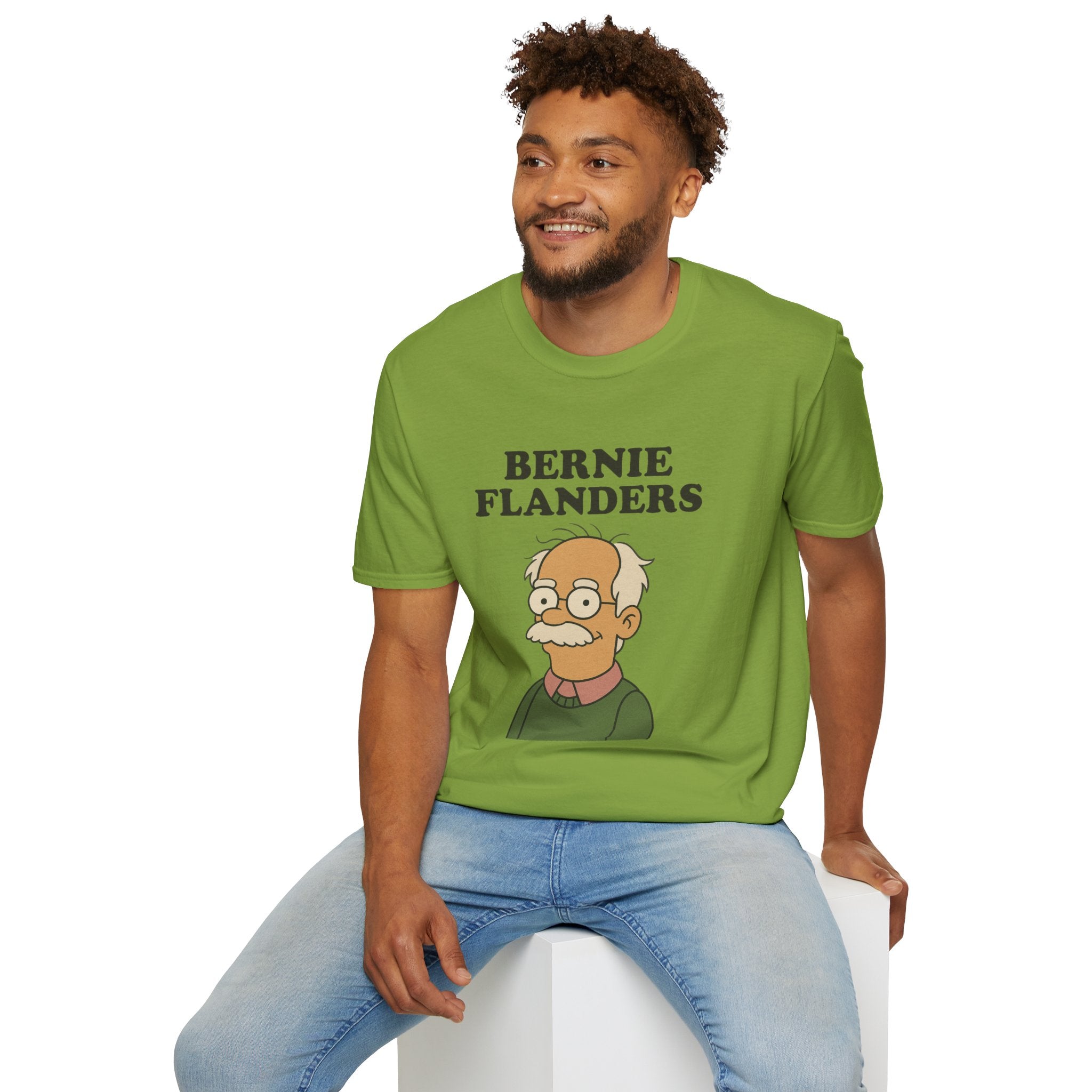 Bernie Flanders funny mashup simpson's style Bernie Sanders and Ned Flanders wordplay nerd gift unisex tee