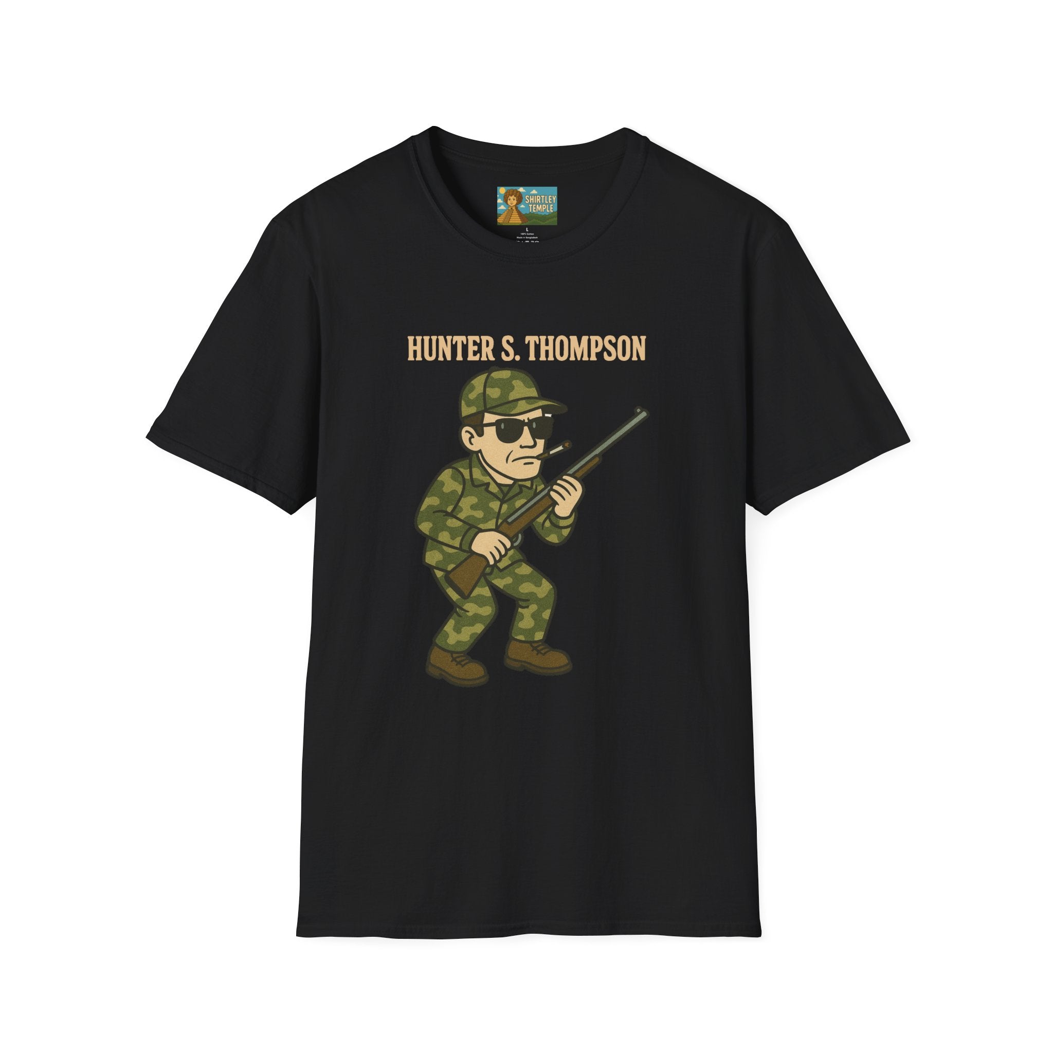 Hunter S Thompson Funny Shirt, Parody Apparel, Comedy Tribute Mashup Pun Unisex Softstyle T-Shirt
