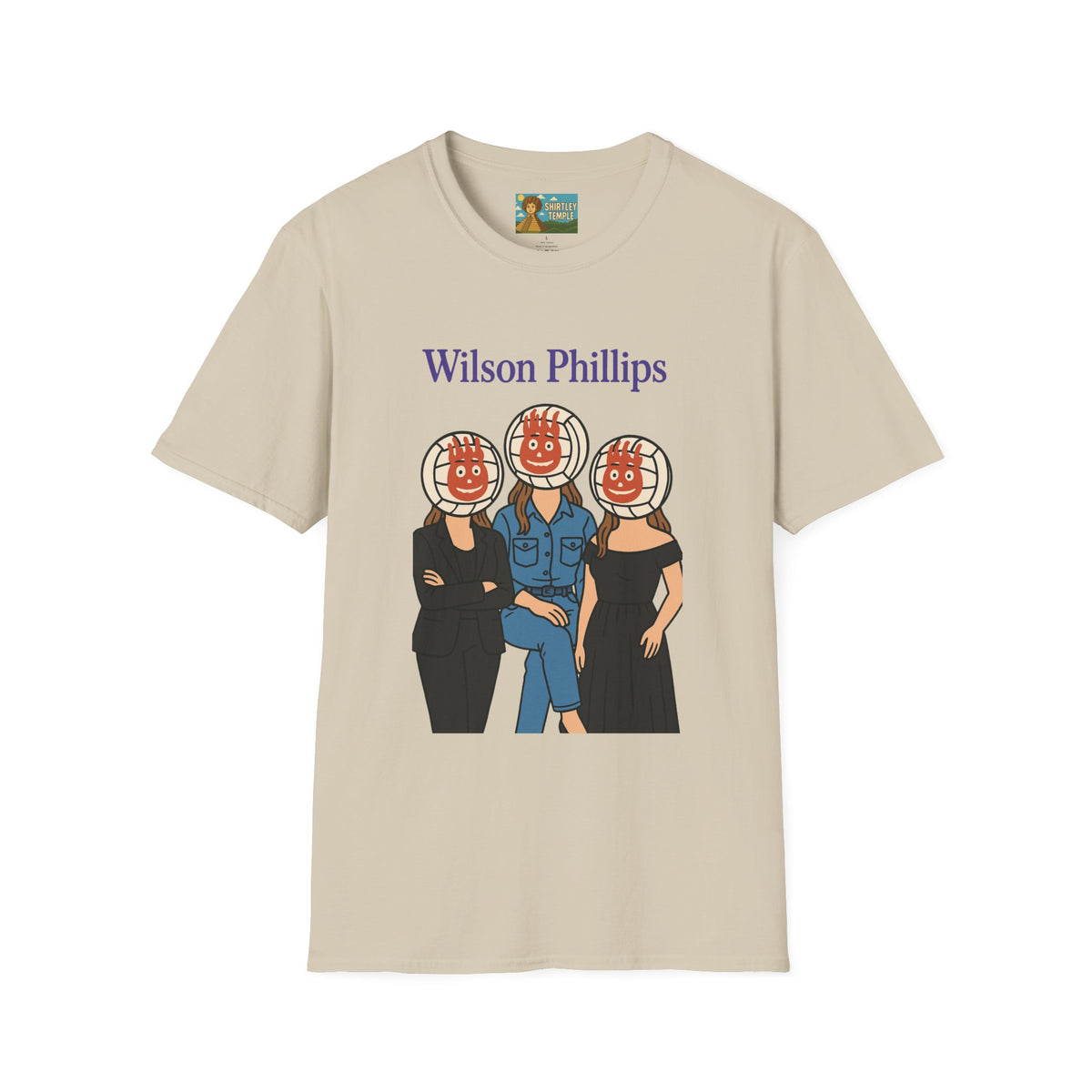 Wilson and Phillips Mashup Softstyle T-Shirt, Funny Wordplay Tribute Singers, Volleyball Theme Gift Tee