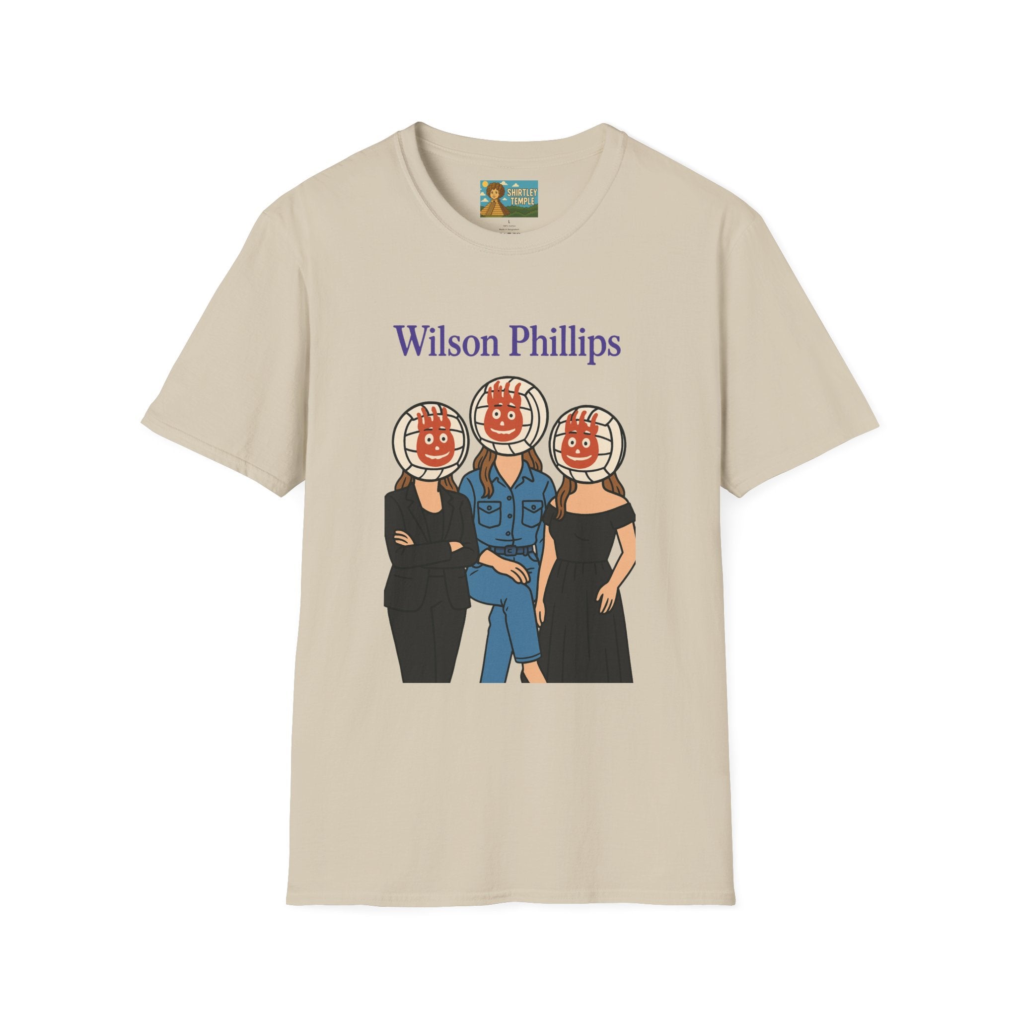 Wilson and Phillips Mashup Softstyle T-Shirt, Funny Wordplay Tribute Singers, Volleyball Theme Gift Tee