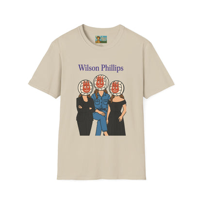 Wilson and Phillips Mashup Softstyle T-Shirt, Funny Wordplay Tribute Singers, Volleyball Theme Gift Tee