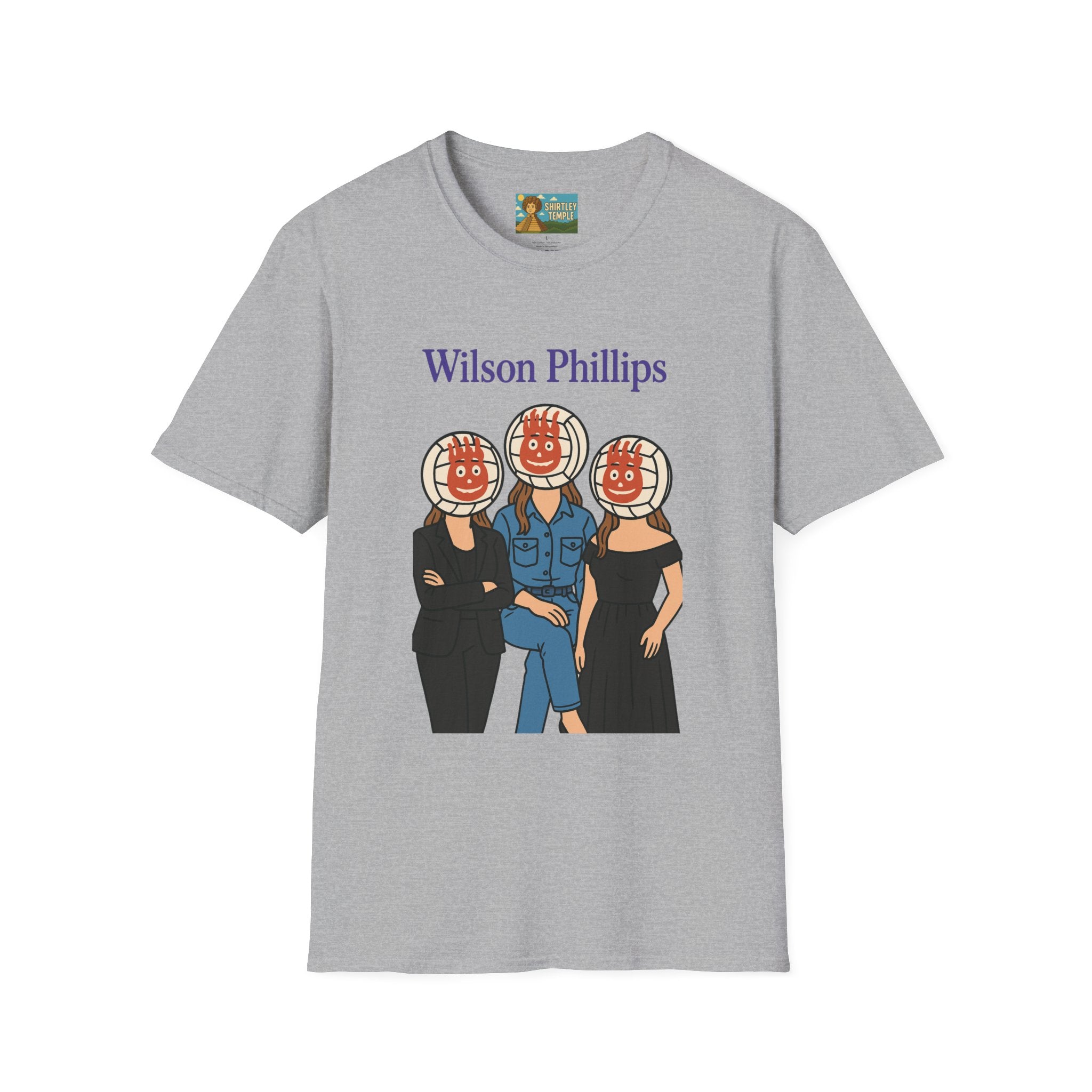 Wilson and Phillips Mashup Softstyle T-Shirt, Funny Wordplay Tribute Singers, Volleyball Theme Gift Tee