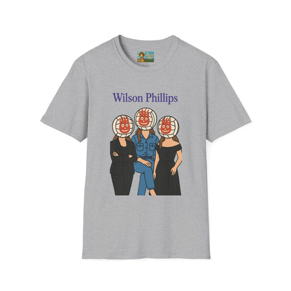 Wilson and Phillips Mashup Softstyle T-Shirt, Funny Wordplay Tribute Singers, Volleyball Theme Gift Tee