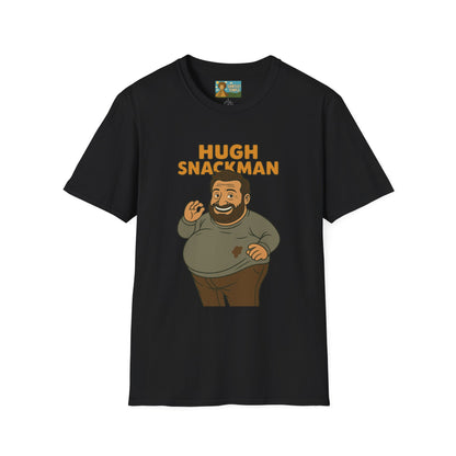 Hugh Snackman Funny Shirt, Hugh Jackman Parody Tee, Comedy Tribute Apparel, Unisex Softstyle T-Shirt