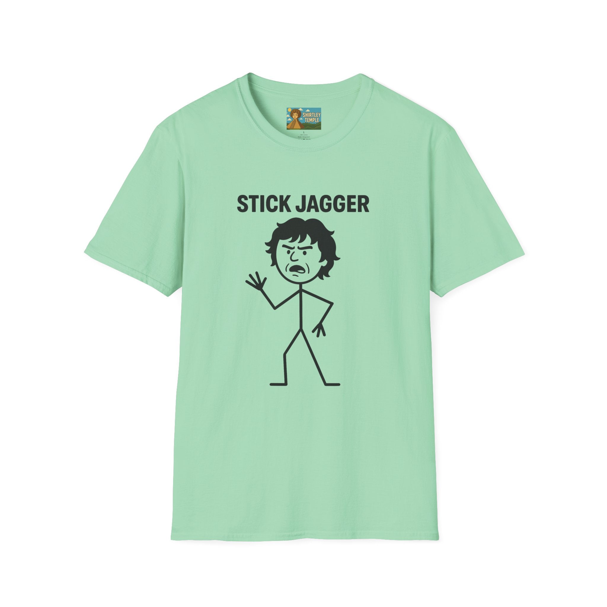 Stick Jagger Funny Shirt, Stick Figure Parody Wordplay T-Shirt, Pun Mashup Tee, Humorous Graphic Top, Sarcastic Slogan Clothing