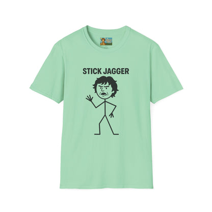 Stick Jagger Funny Shirt, Stick Figure Parody Wordplay T-Shirt, Pun Mashup Tee, Humorous Graphic Top, Sarcastic Slogan Clothing