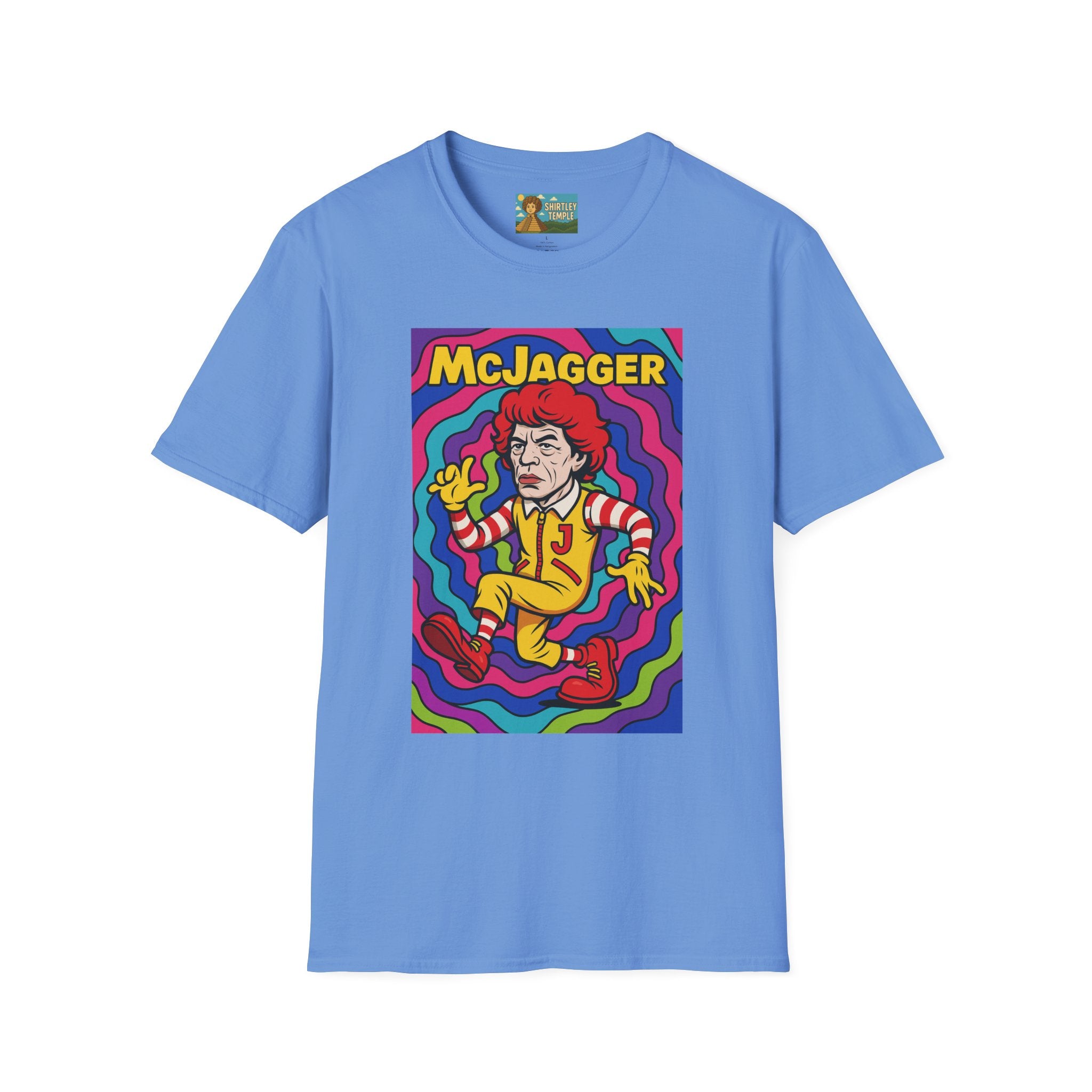McJagger ver 2 Psychedelic Funny Unisex T-Shirt, Mashup Tribute Tee for Men and Women, Softstyle Shirt for Comedy Fans, Parody Graphic Tee