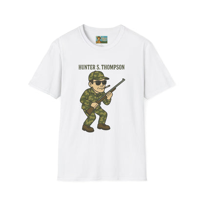 Hunter S Thompson Funny Shirt, Parody Apparel, Comedy Tribute Mashup Pun Unisex Softstyle T-Shirt