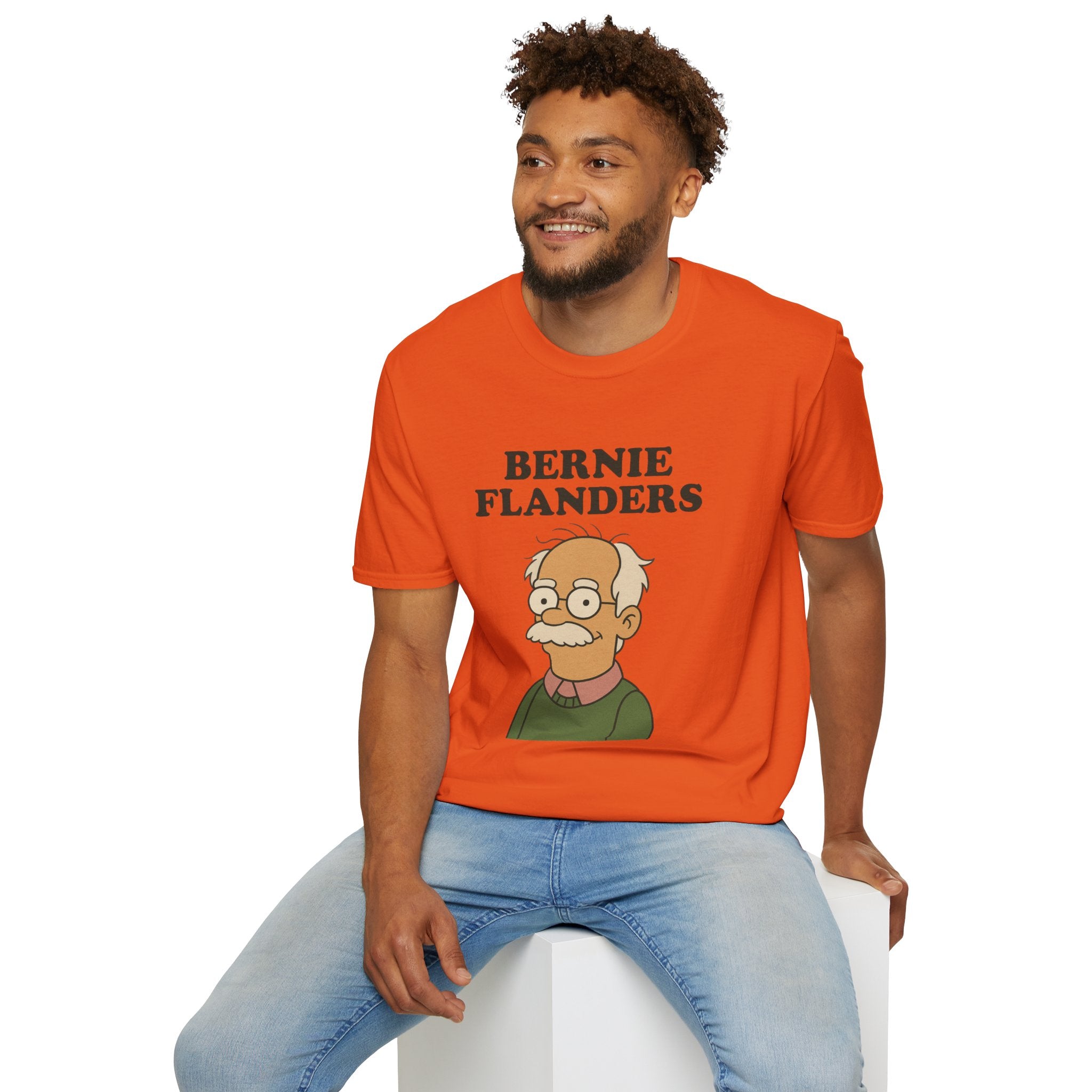 Bernie Flanders funny mashup simpson's style Bernie Sanders and Ned Flanders wordplay nerd gift unisex tee