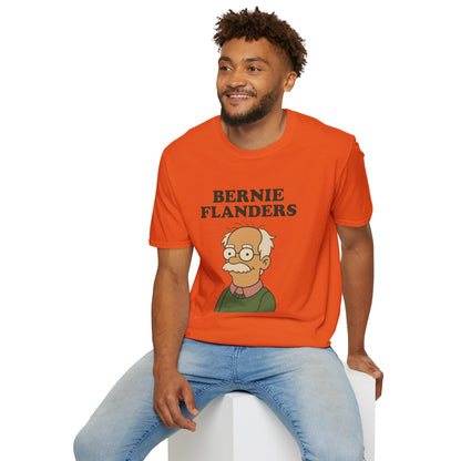 Bernie Flanders funny mashup simpson's style Bernie Sanders and Ned Flanders wordplay nerd gift unisex tee