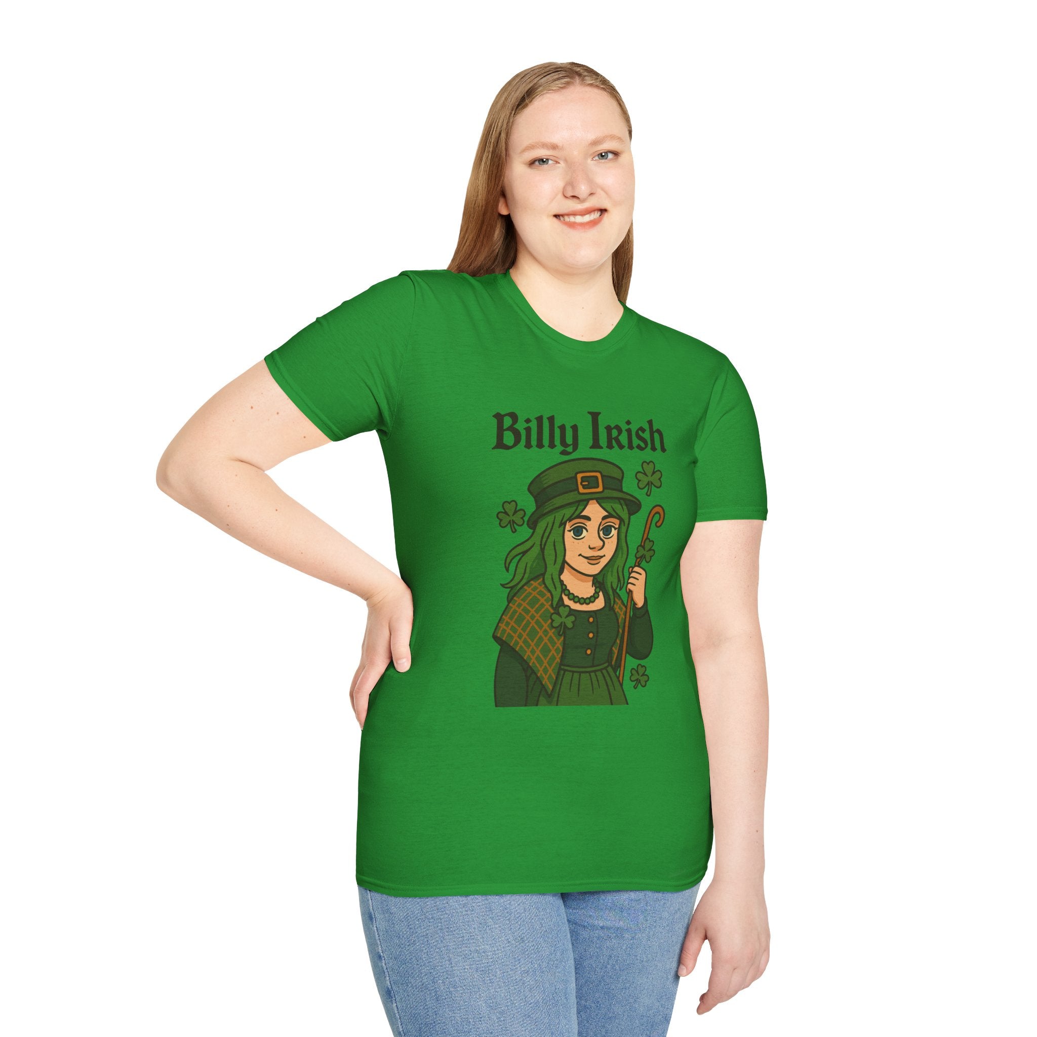 Billy Irish funny shirt parody apparel comedy tribute Billy Eilish as an irish person St. Patty's day