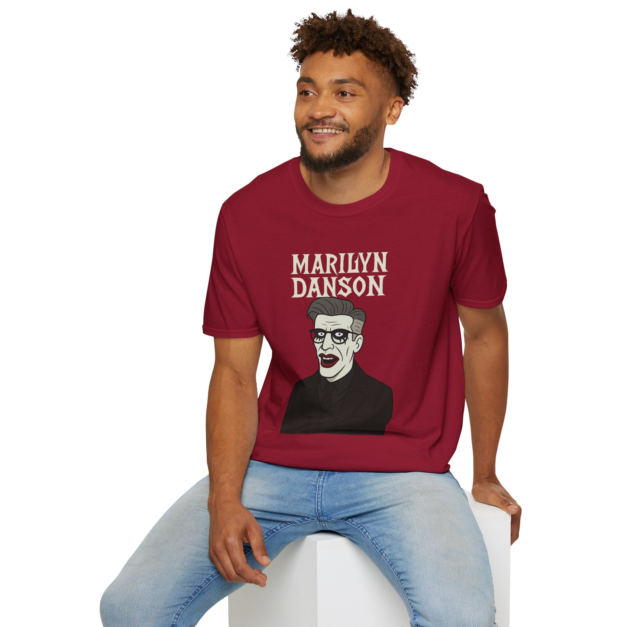 Marilyn Danson Funny Shirt, Mashup Tribute Tee, Parody Comedy Gift, Unisex Softstyle T-Shirt, Marilyn Manson Ted Danson