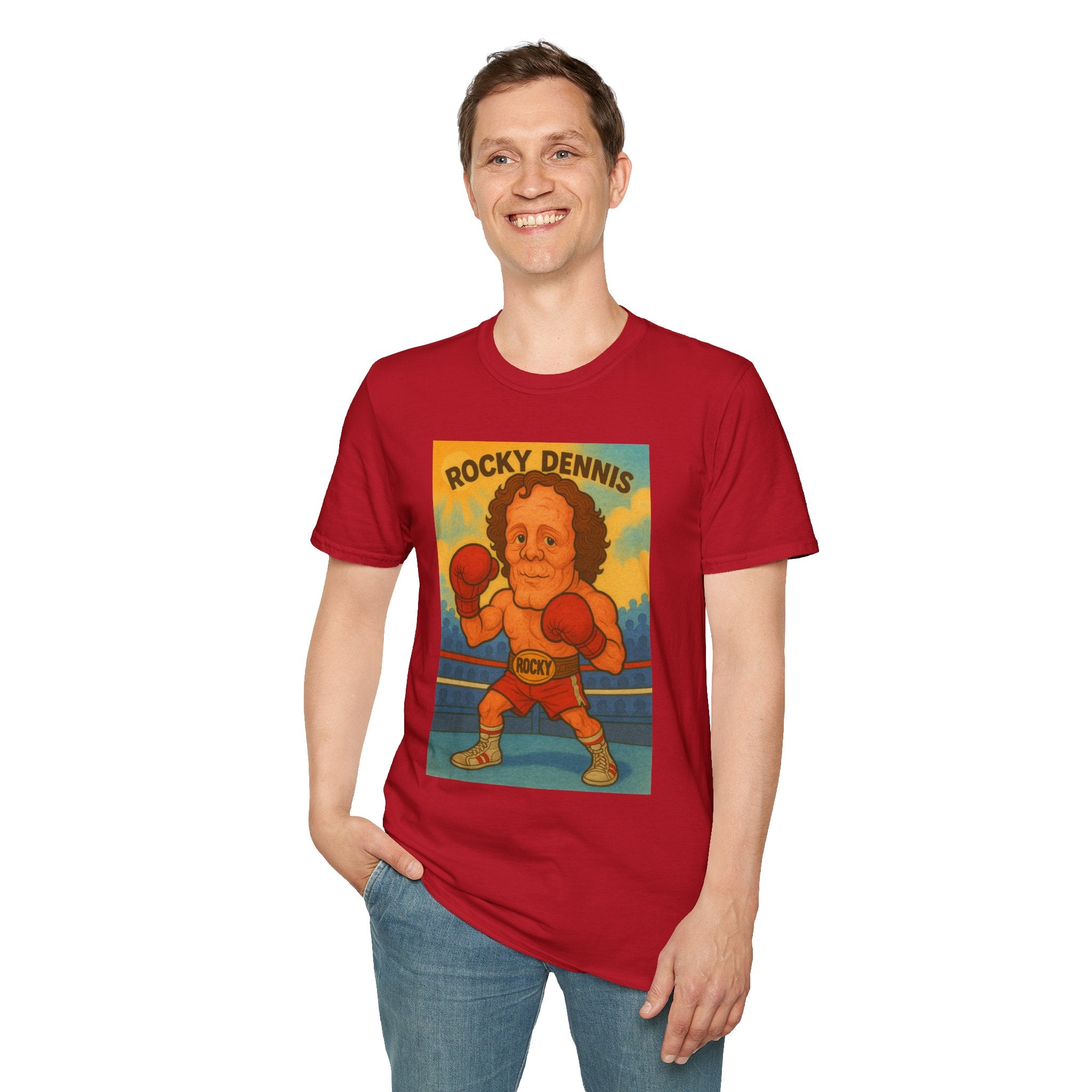 Rocky Dennis The Mask Rocky Mashup T-Shirt, Funny Movie Crossover Tee, Rocky Balboa Gift Shirt, Unisex Softstyle Top