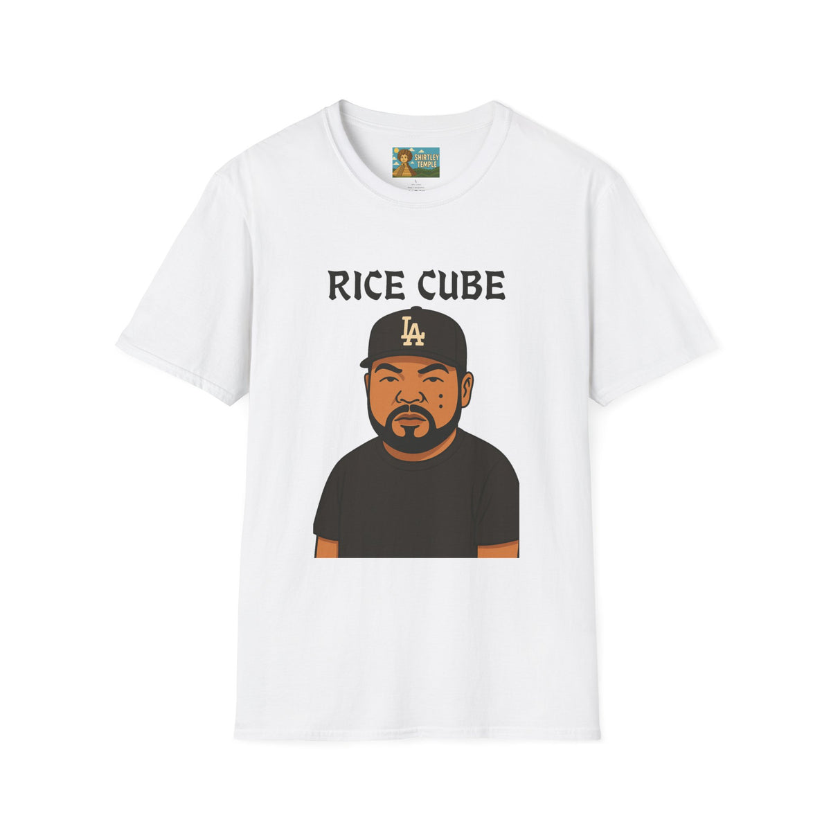 Rice Cube Funny T-Shirt, Ice Cube Asian Parody Shirt, Wordplay Tee, Hip-Hop Music Fan Gift, Unisex Softstyle Top