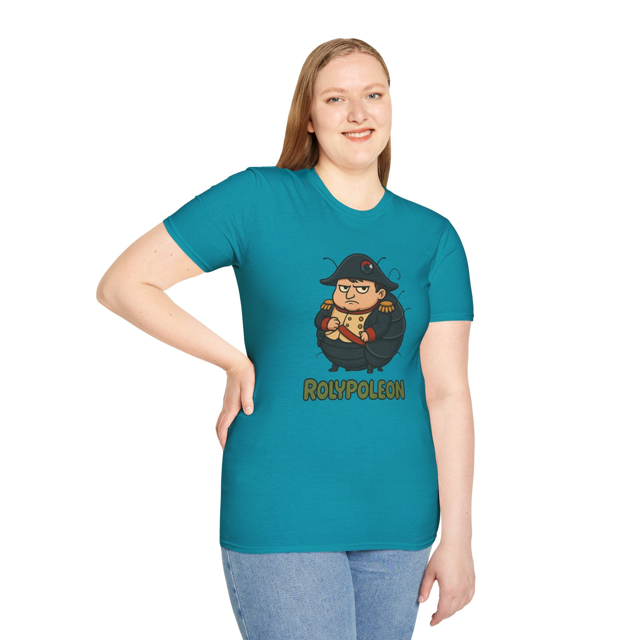 Rolypoleon Funny Shirt Mashup Parody Unisex Softstyle T-Shirt, Roly Poly and Napoleon Comedy Wordplay Tee, Humorous Graphic Tee, Novelty