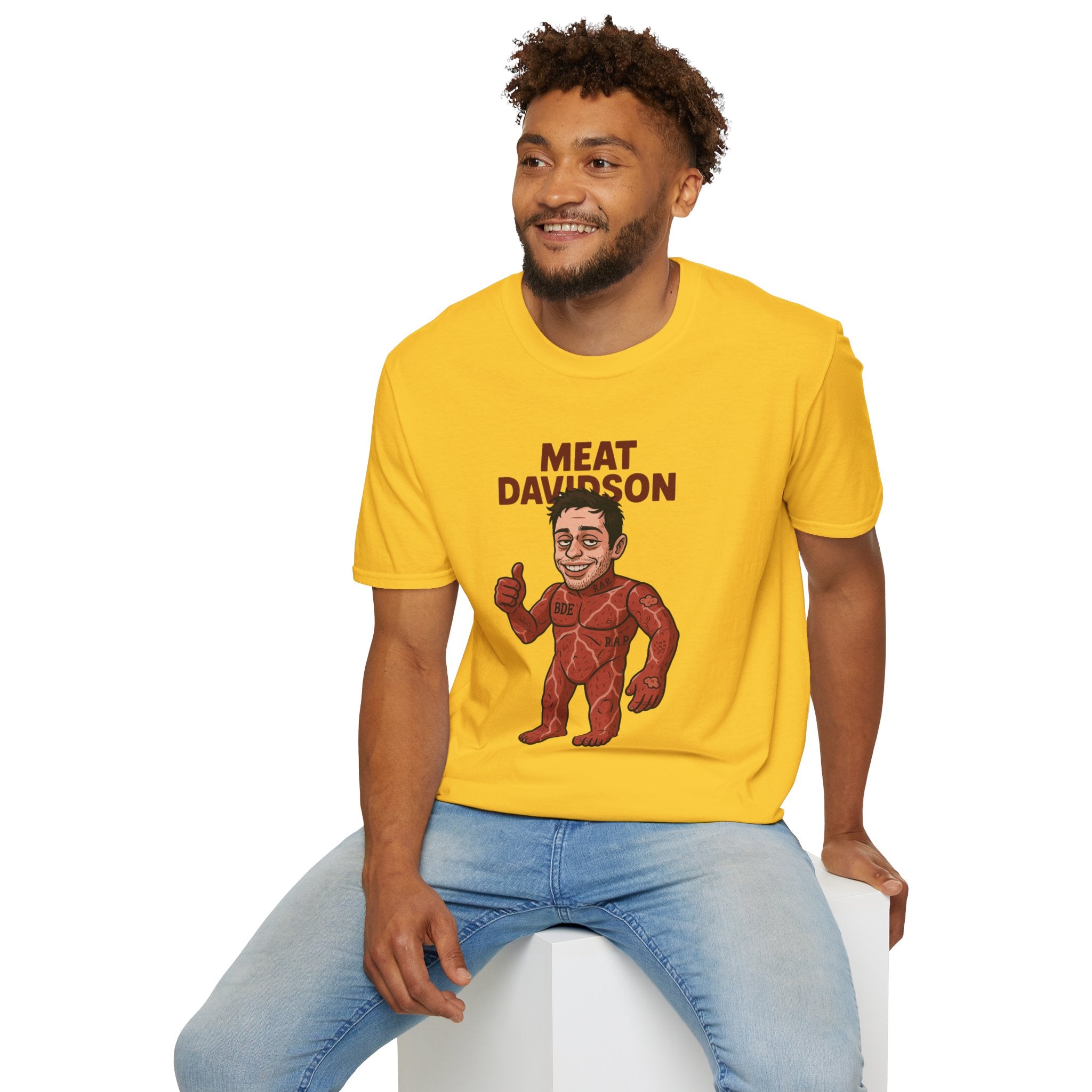Meat Davidson Funny T-Shirt, Pete Davidson Parody Shirt, Comedian Mashup Tee, Unisex Humor Top, Comedy Fan Gift