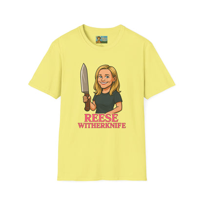 Reese Witherknife Funny Shirt, Comedy Parody Actress Tee, Unisex Softstyle T-Shirt, Wordplay Giant Knife Top, Gift for Movie Lovers, Pop
