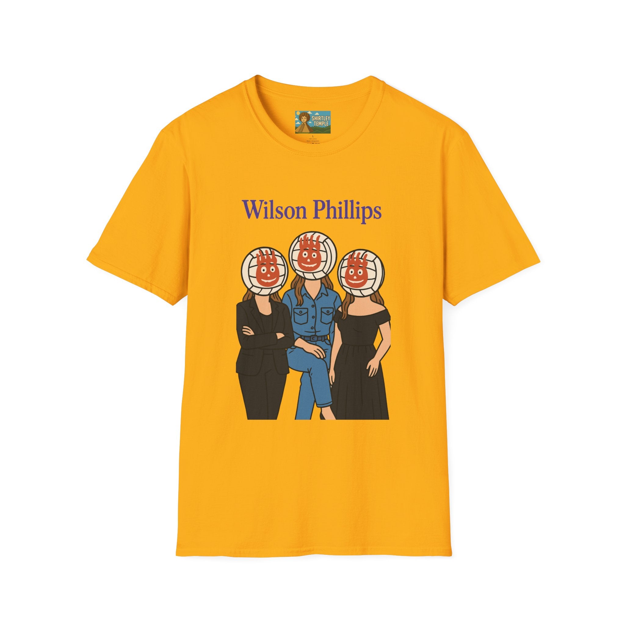 Wilson and Phillips Mashup Softstyle T-Shirt, Funny Wordplay Tribute Singers, Volleyball Theme Gift Tee