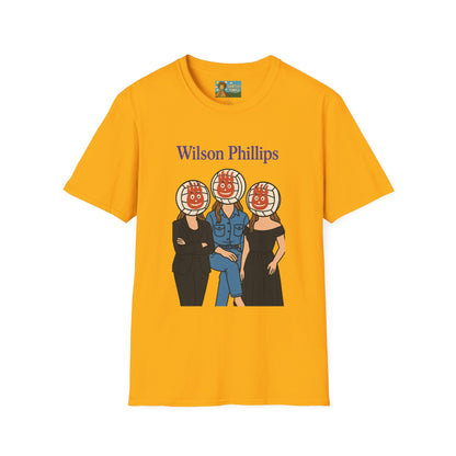 Wilson and Phillips Mashup Softstyle T-Shirt, Funny Wordplay Tribute Singers, Volleyball Theme Gift Tee