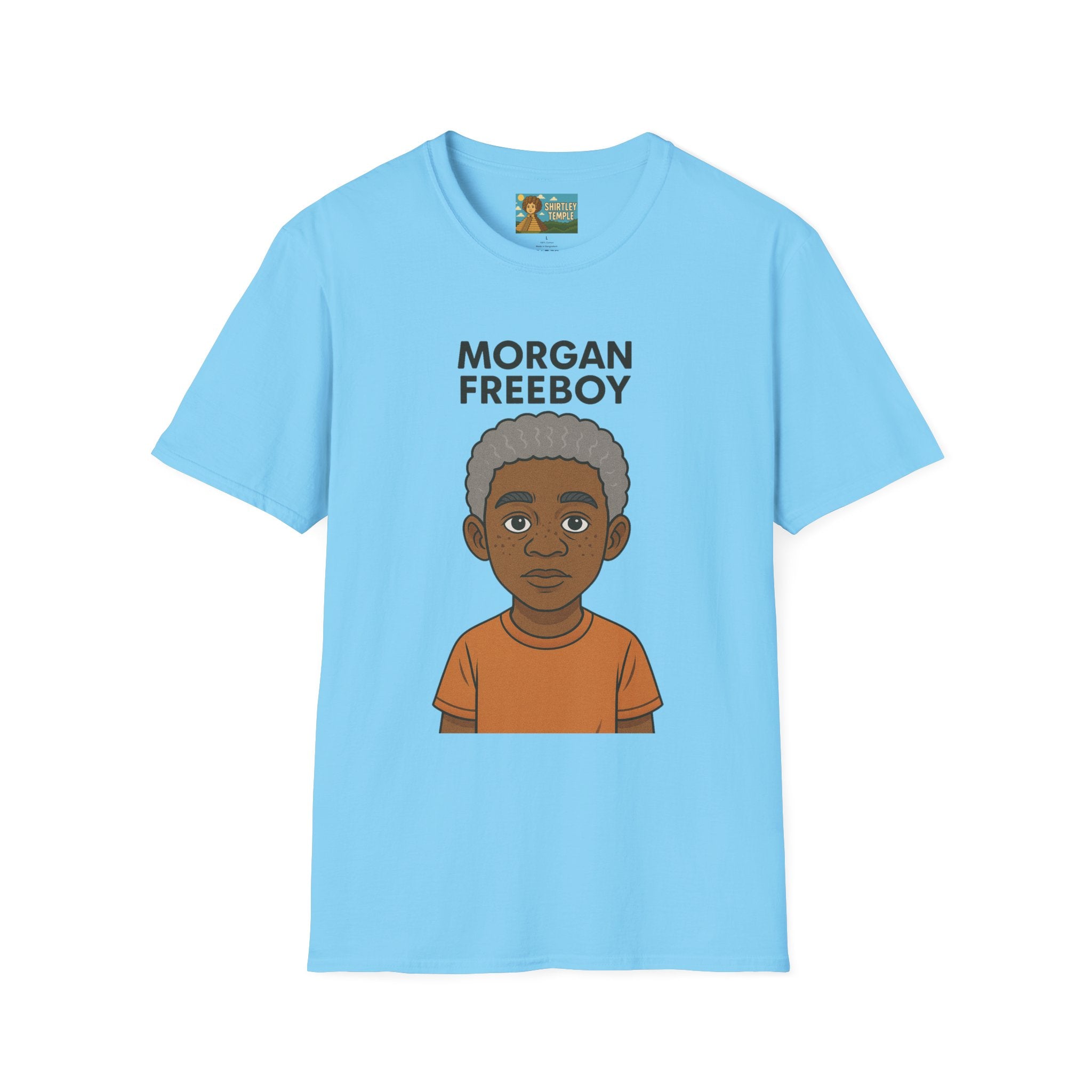 Morgan Freeboy Tribute T-Shirt, Funny Parody Tee, Morgan Freeman Wordplay Shirt, Unisex Softstyle, Gift for Comedy Lovers, Pop Culture Top