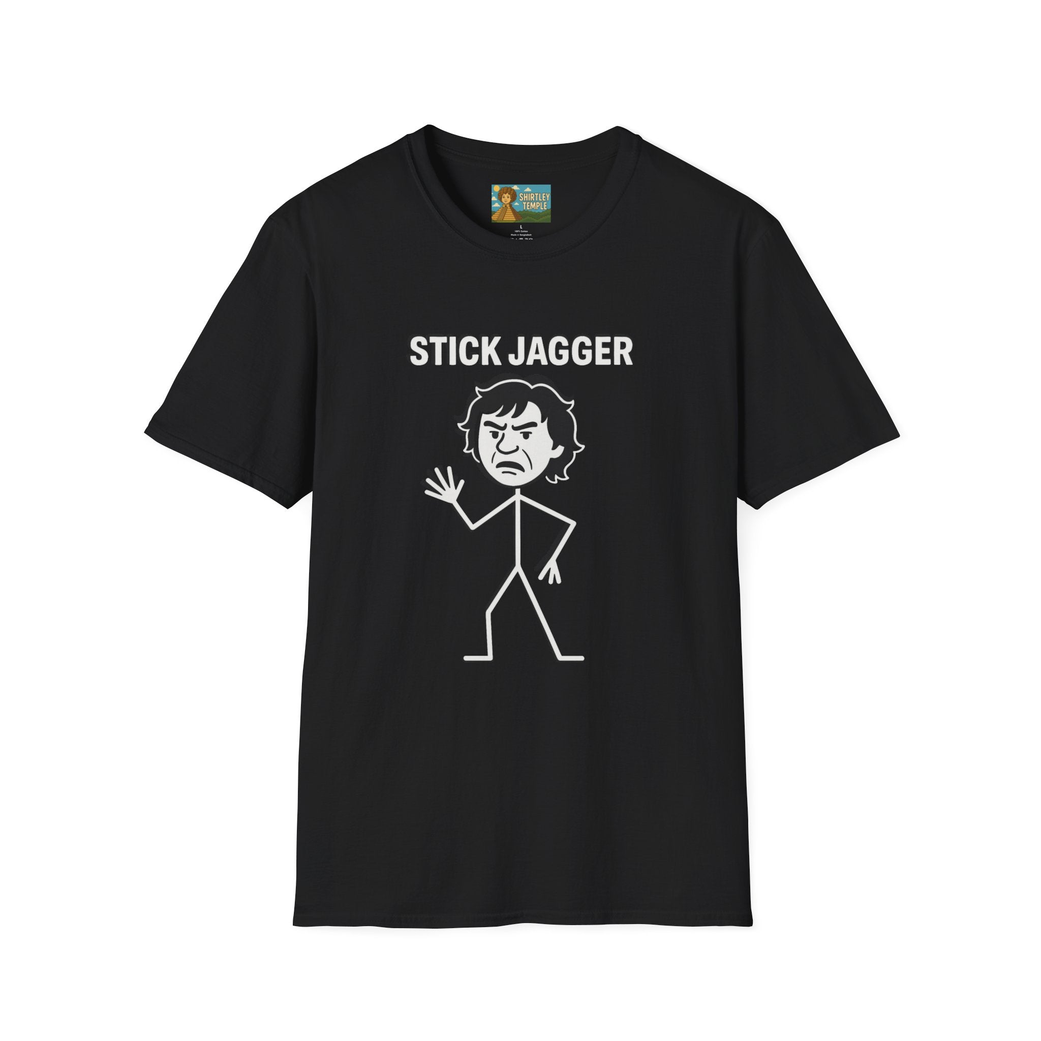 Stick Jagger Funny Shirt, Stick Figure Parody Wordplay T-Shirt, Pun Mashup Tee, Humorous Graphic Top, Sarcastic Slogan Clothing