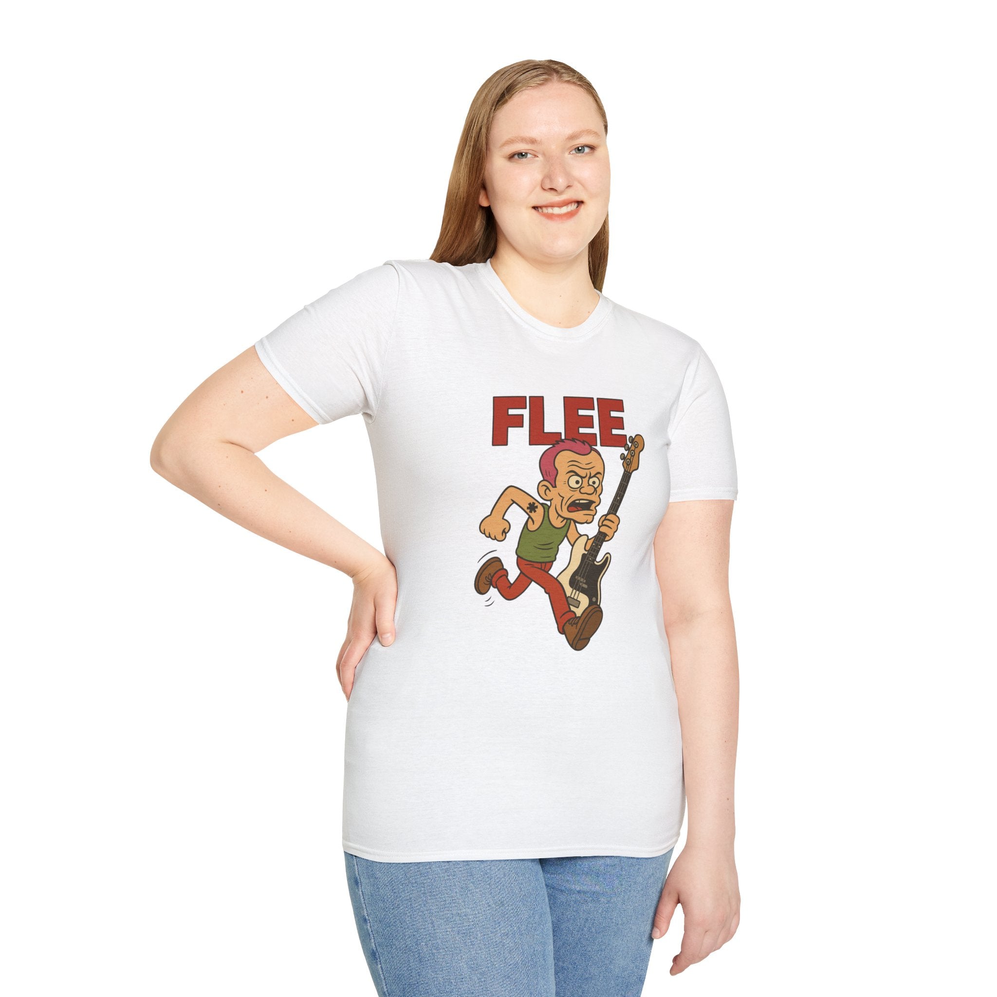 Flee funny shirt pun wordplay Flea red hot chili peppers running away fleeing