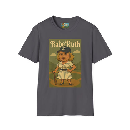 Babe Ruth funny wordplay pun baseball star remagined as a babe vintage nerd gift