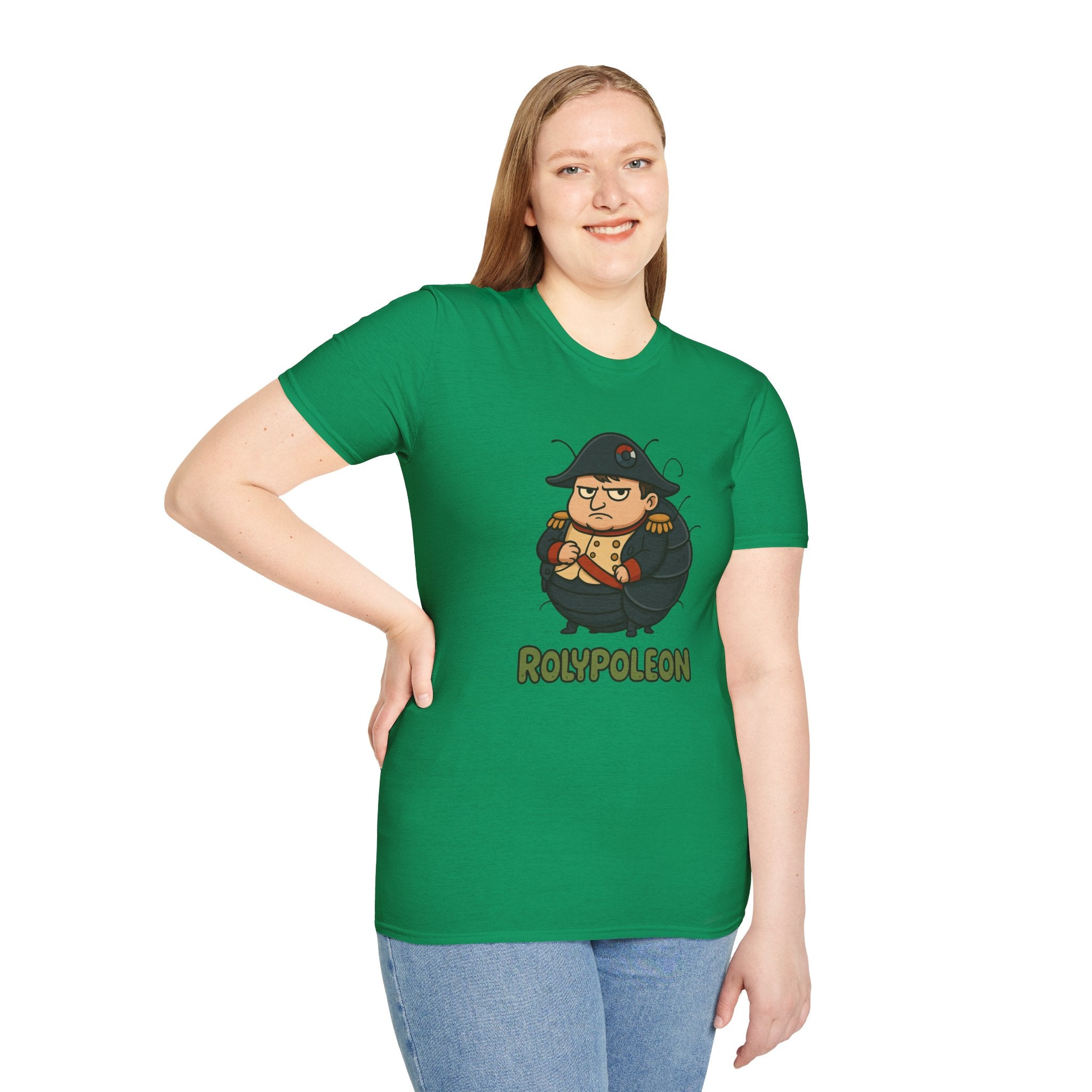 Rolypoleon Funny Shirt Mashup Parody Unisex Softstyle T-Shirt, Roly Poly and Napoleon Comedy Wordplay Tee, Humorous Graphic Tee, Novelty