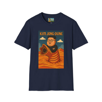 Kim Jong-Dune Funny T-Shirt, Mashup Wordplay Shirt, Sandworm Movie Tee, Unisex Softstyle Top, Kim Jong Un Fan, Dune Lover Gift