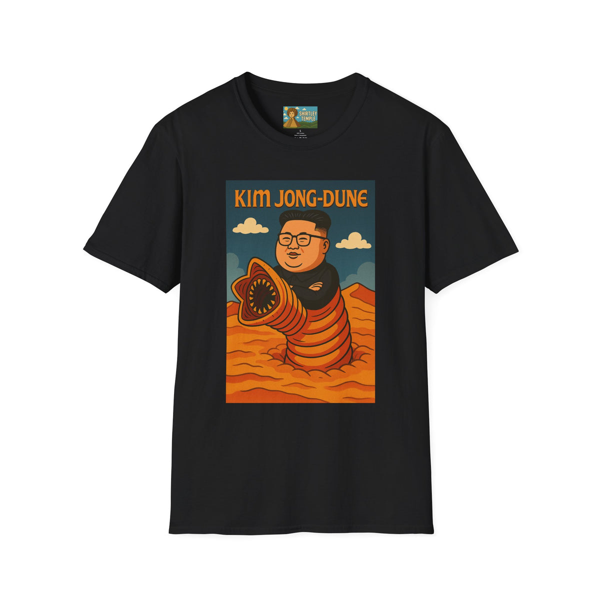 Kim Jong-Dune Funny T-Shirt, Mashup Wordplay Shirt, Sandworm Movie Tee, Unisex Softstyle Top, Kim Jong Un Fan, Dune Lover Gift