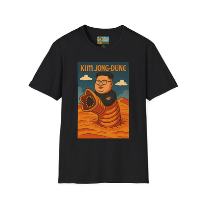 Kim Jong-Dune Funny T-Shirt, Mashup Wordplay Shirt, Sandworm Movie Tee, Unisex Softstyle Top, Kim Jong Un Fan, Dune Lover Gift