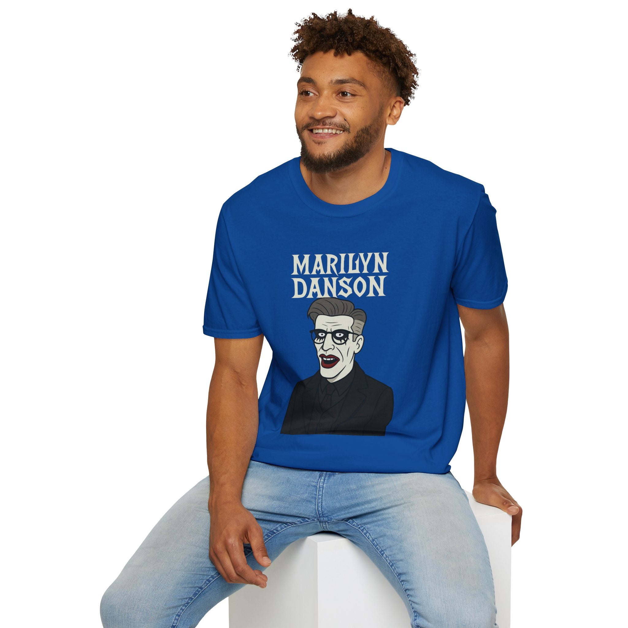 Marilyn Danson Funny Shirt, Mashup Tribute Tee, Parody Comedy Gift, Unisex Softstyle T-Shirt, Marilyn Manson Ted Danson