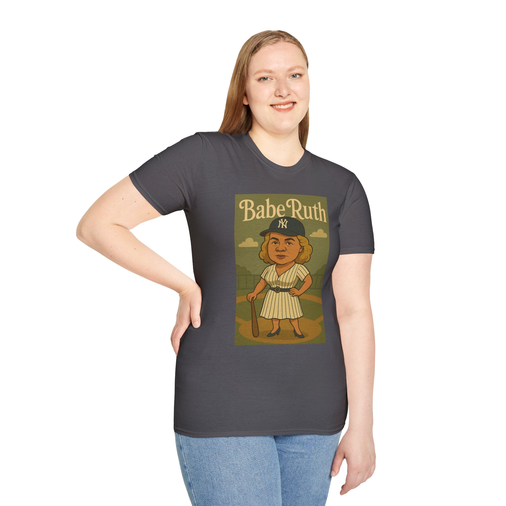 Babe Ruth funny wordplay pun baseball star remagined as a babe vintage nerd gift