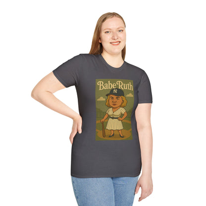 Babe Ruth funny wordplay pun baseball star remagined as a babe vintage nerd gift