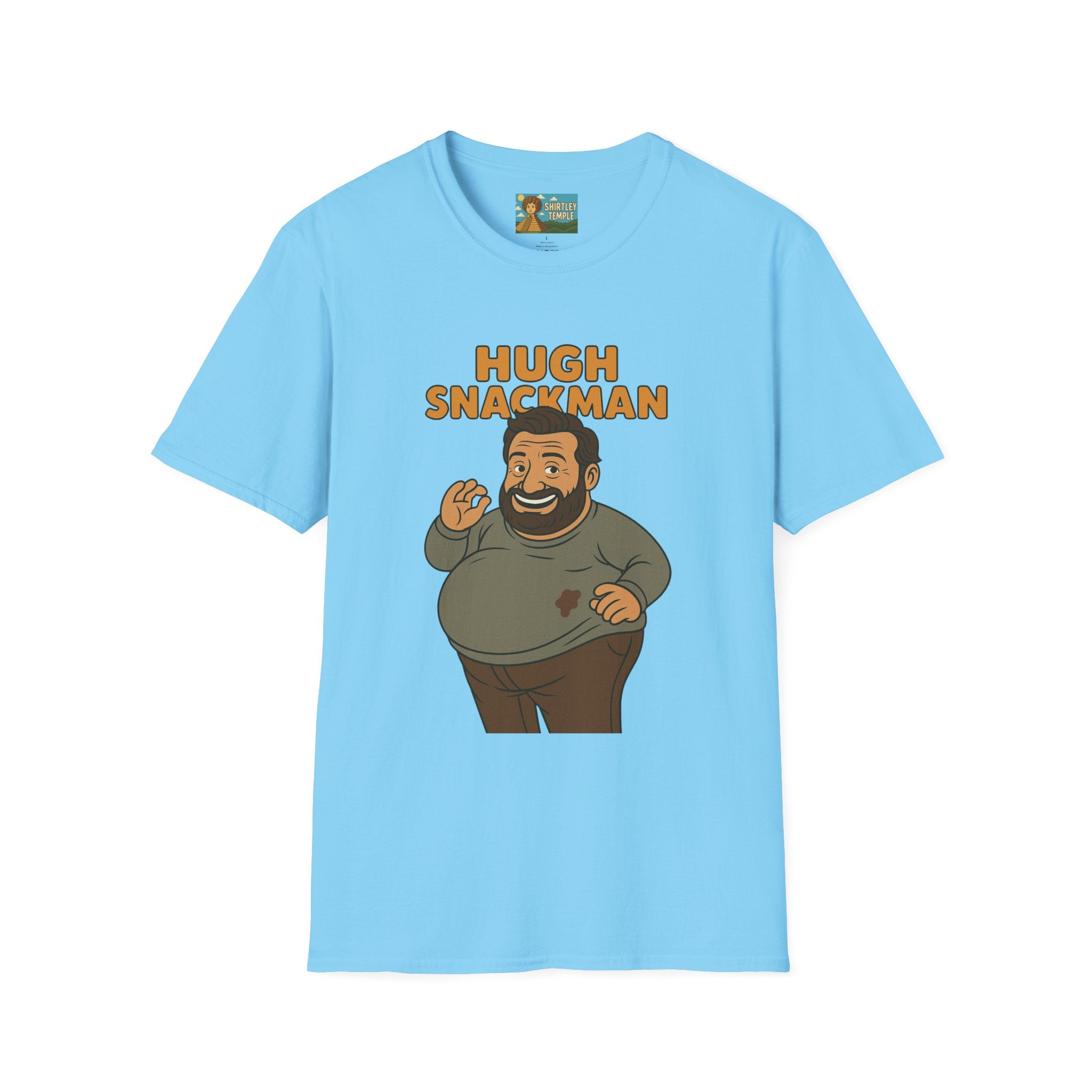 Hugh Snackman Funny Shirt, Hugh Jackman Parody Tee, Comedy Tribute Apparel, Unisex Softstyle T-Shirt