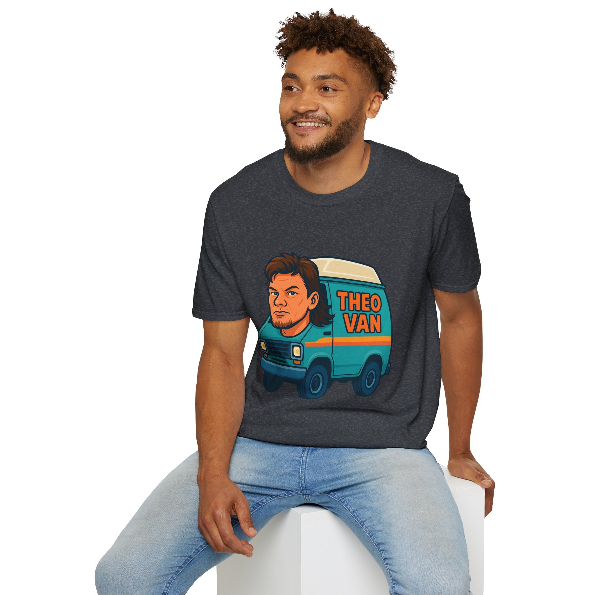 Theo Van (Theo Von + Van = Theo Van) Funny Tribute T-Shirt, Comedy Mashup Tee, Comedian Parody Shirt, Unisex Softstyle Top, Van Lover Gift
